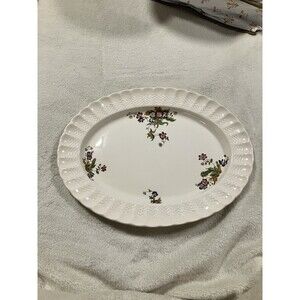 Copeland Spode England Wicker Lane 15” Oval Serving Platter Floral Cottage Core